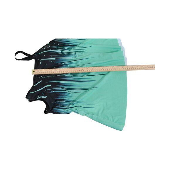 Lady's 2 Piece Tankini Swimsuit with Shorts Green - Picture 5 of 12